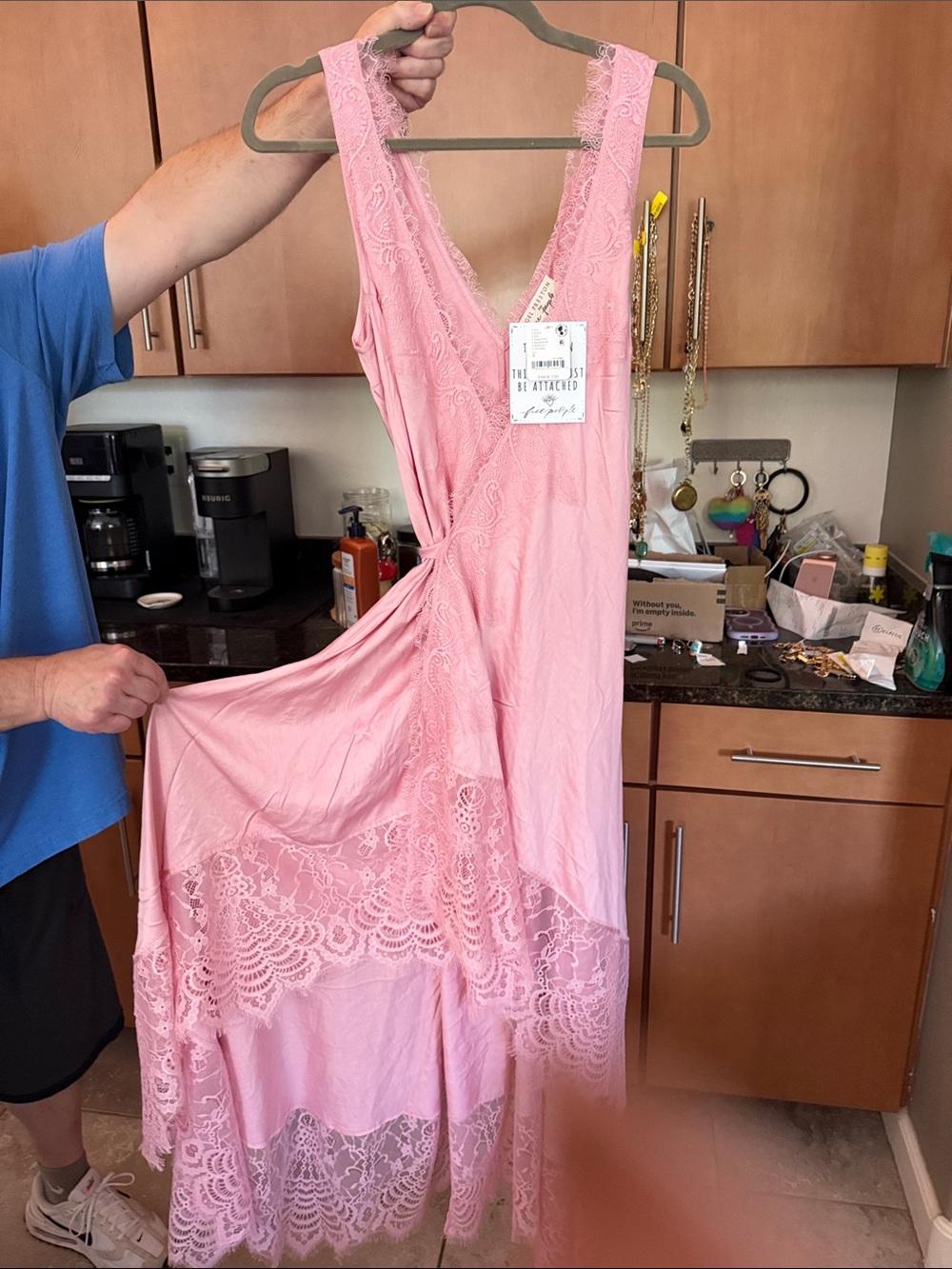 NWT FREE PEOPLE AND NIGEL PRESTON SOHO WRAP MIDI DRESS 🩷 - Picture 3 of 4